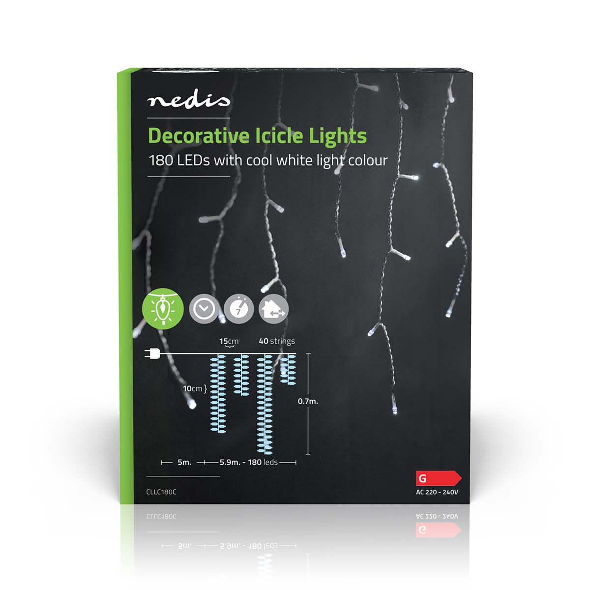LED-Lichterkette Eiszapfen 180 LEDs 5,9m jetzt kaufen - Aktionskönig