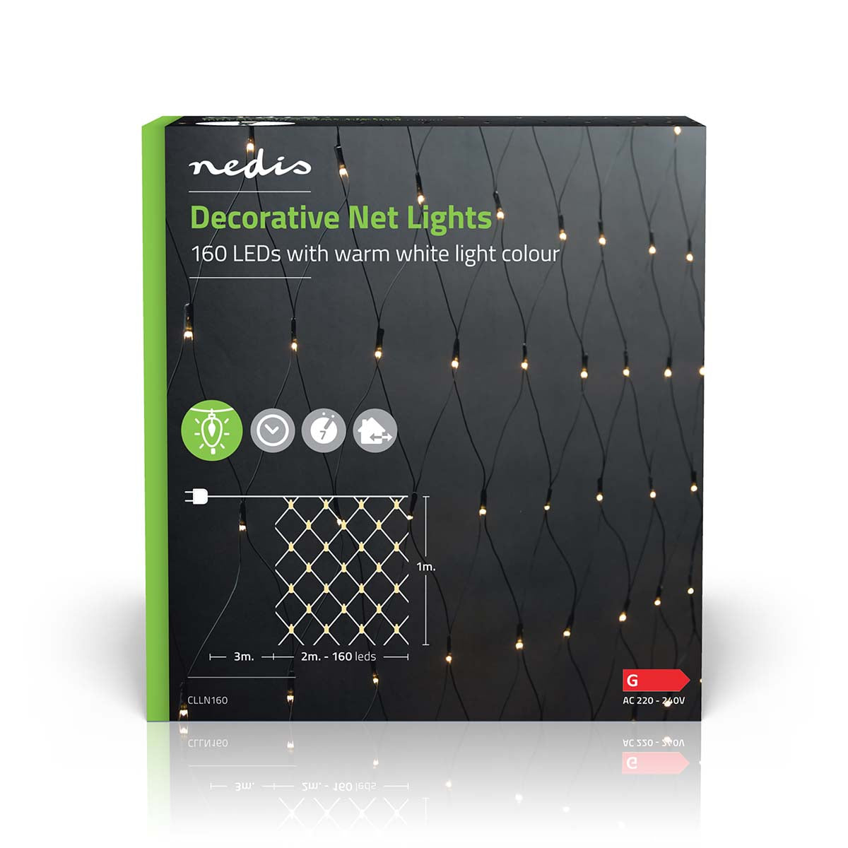 Lichterkette Netz warmweiss 160 LEDs 2x1m jetzt kaufen - Aktionskönig