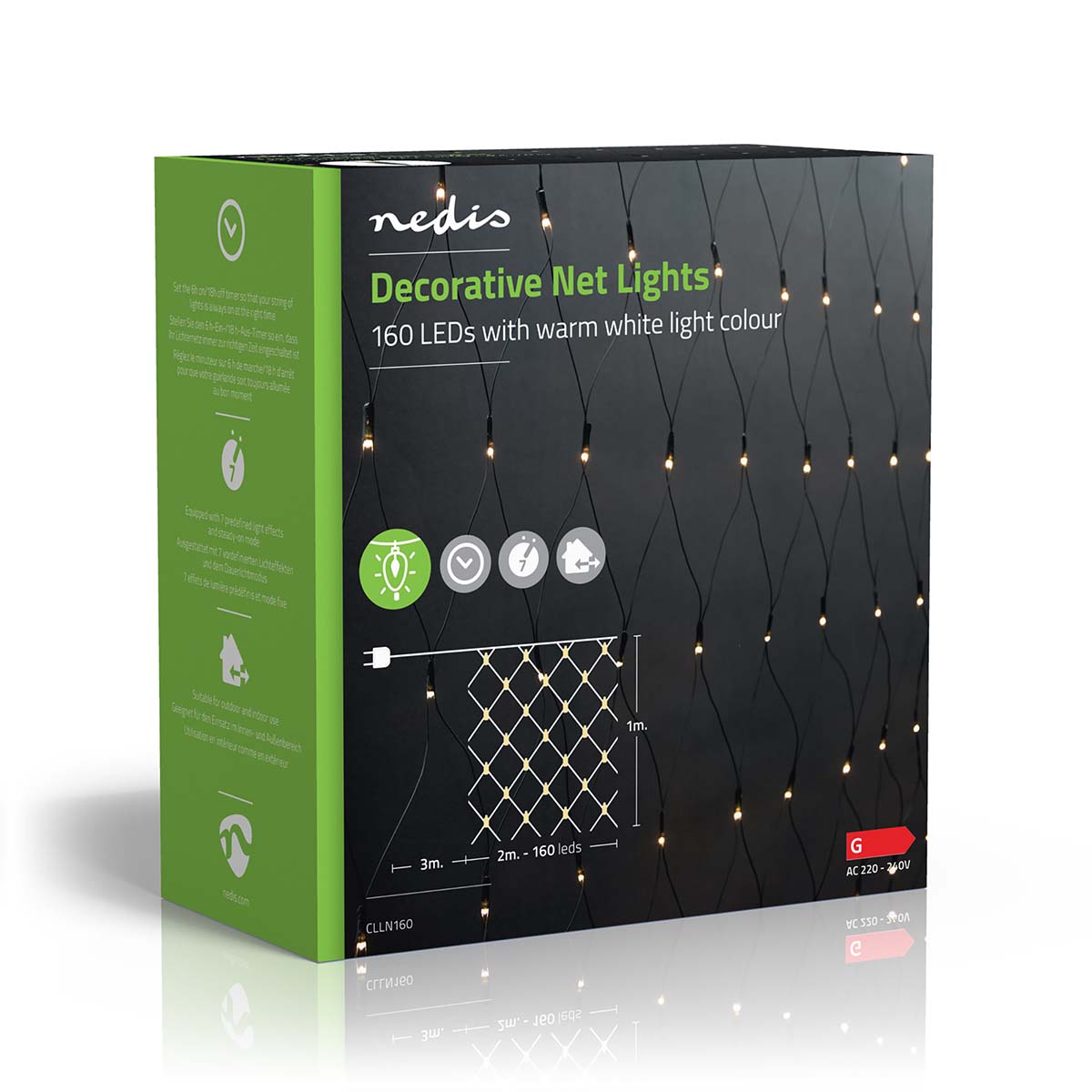 Lichterkette Netz warmweiss 160 LEDs 2x1m jetzt kaufen - Aktionskönig