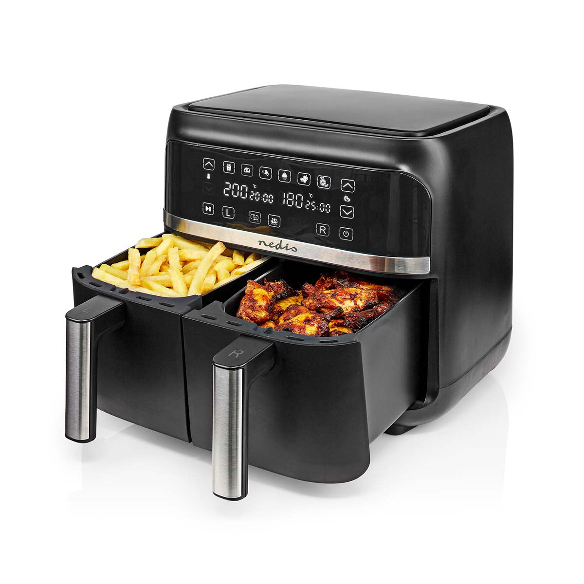 Heißluft Friteuse 2x3.8l Digital schw jetzt kaufen - Aktionskönig