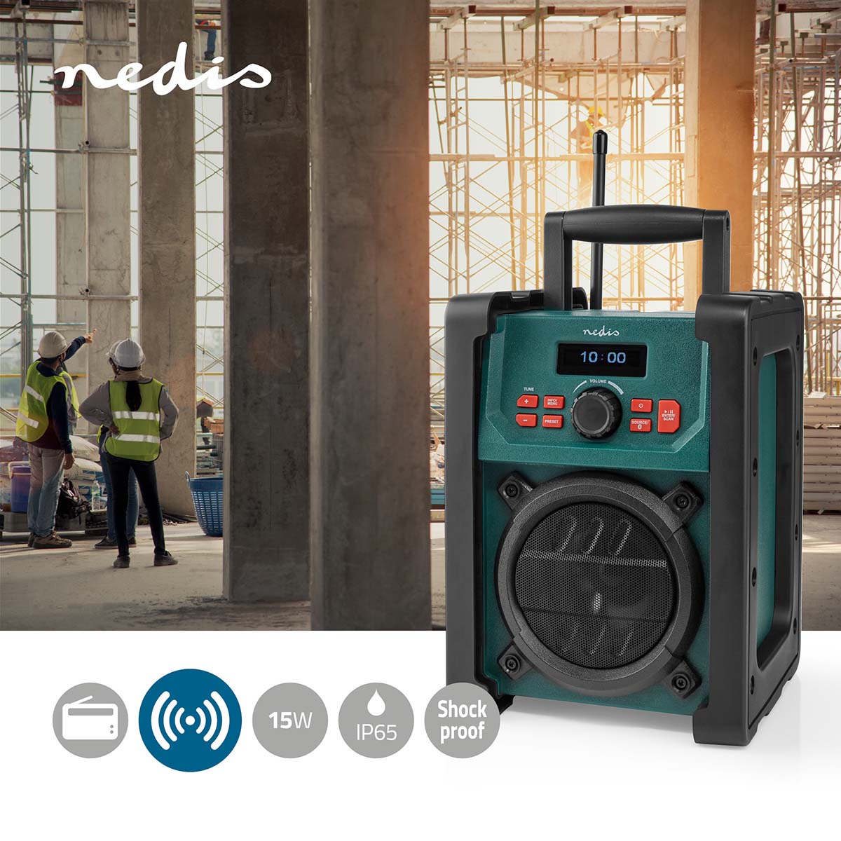 DAB+ FM Radio Baustellenradio 15W IP65 jetzt kaufen - Aktionskönig
