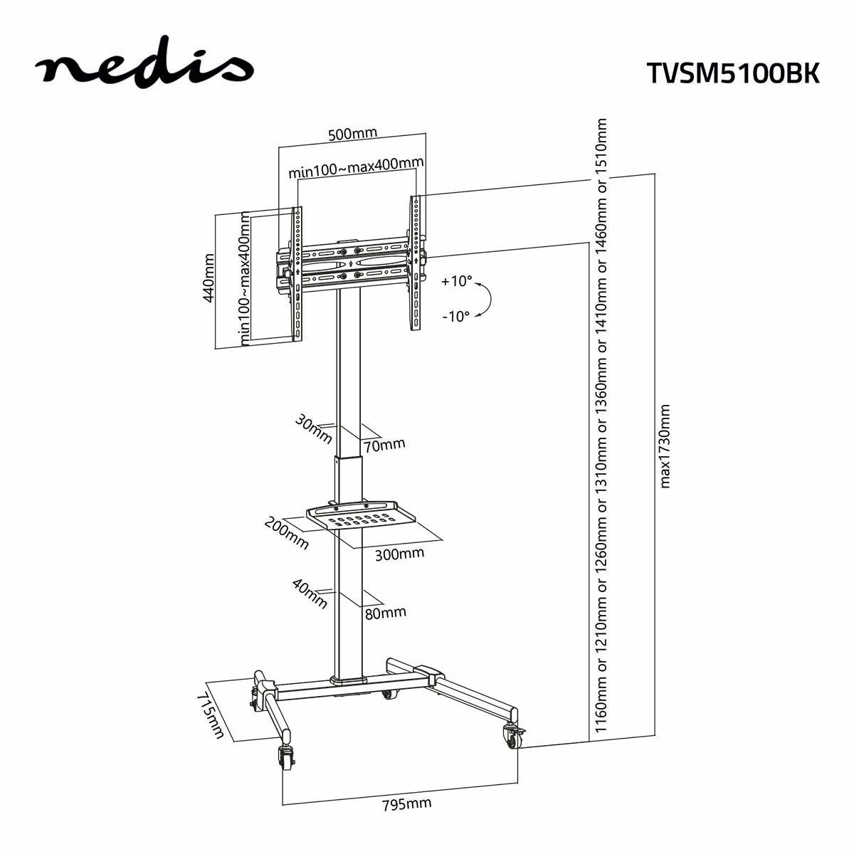 TV Bodenständer 32-55" b. 35kg, Stahl schwarz jetzt kaufen - Aktionskönig