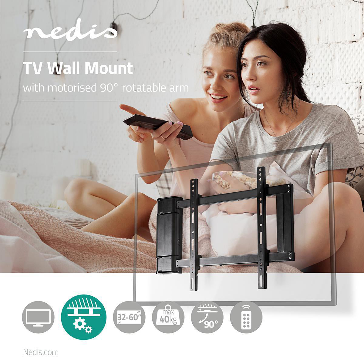 Motorisierte TV-Wandhalterung 32-60" 40kg jetzt kaufen - Aktionskönig