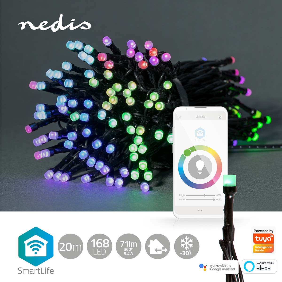 LED-Lichterkette Wi-Fi RGB 168 LEDs 20m jetzt kaufen - Aktionskönig