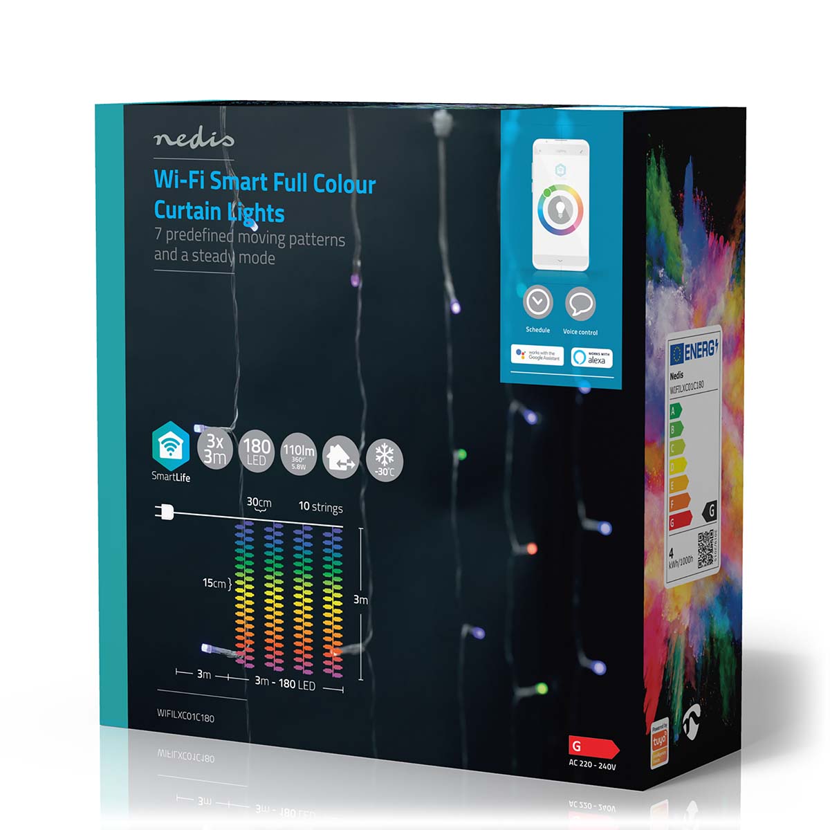 LED-Lichterkette Vorhang RGB 180 LEDs 3m jetzt kaufen - Aktionskönig
