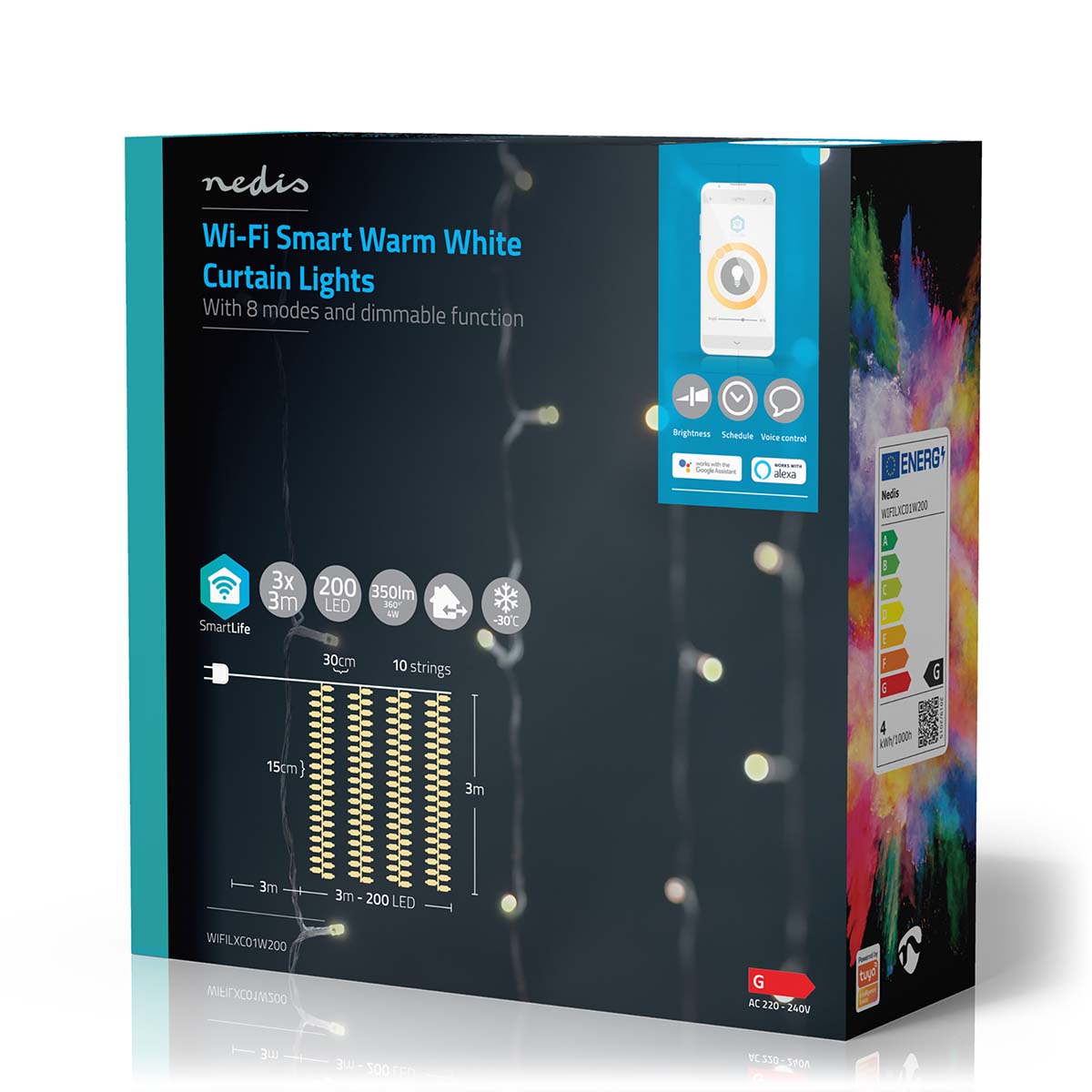 LED-Lichterkette Vorhang 200 LEDs 3m jetzt kaufen - Aktionskönig