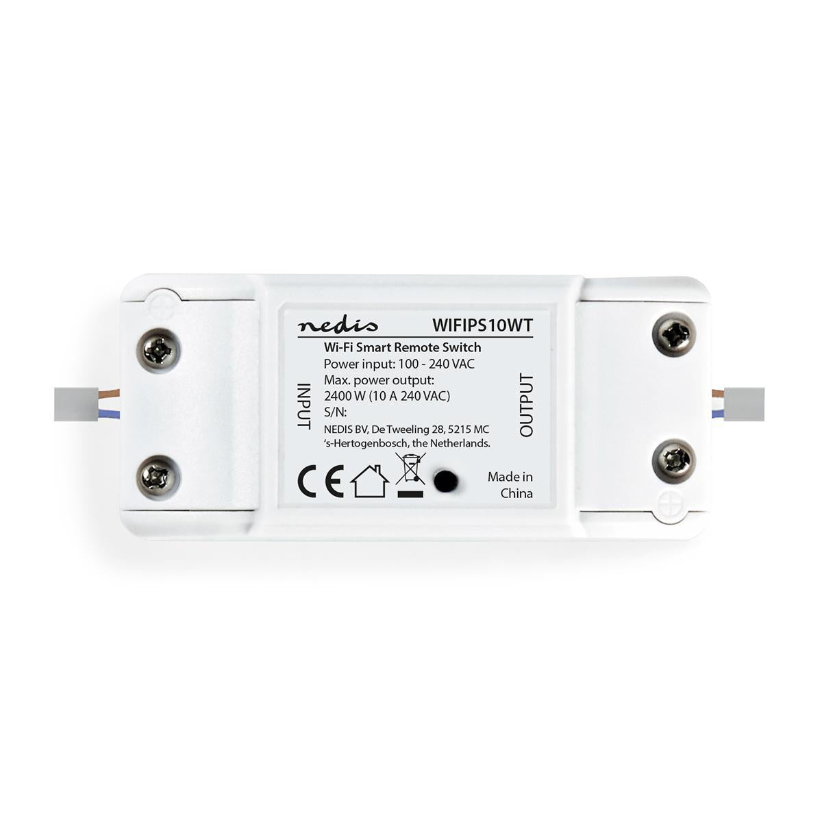 Strom-Umschalter für eigene Geräte, Lampen etc., schaltbar zum Strom sparen, WLAN, 2400W, 90x40x25mm, mit Klemmleiste, Smartlife Android™ & iOS