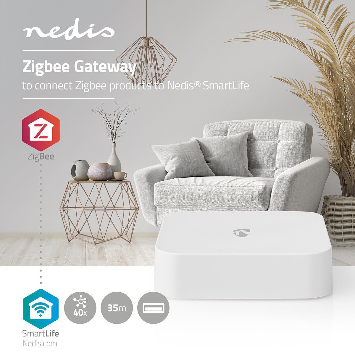 Zigbee Gateway Wi-Fi 40 Geräte weiss jetzt kaufen - Aktionskönig