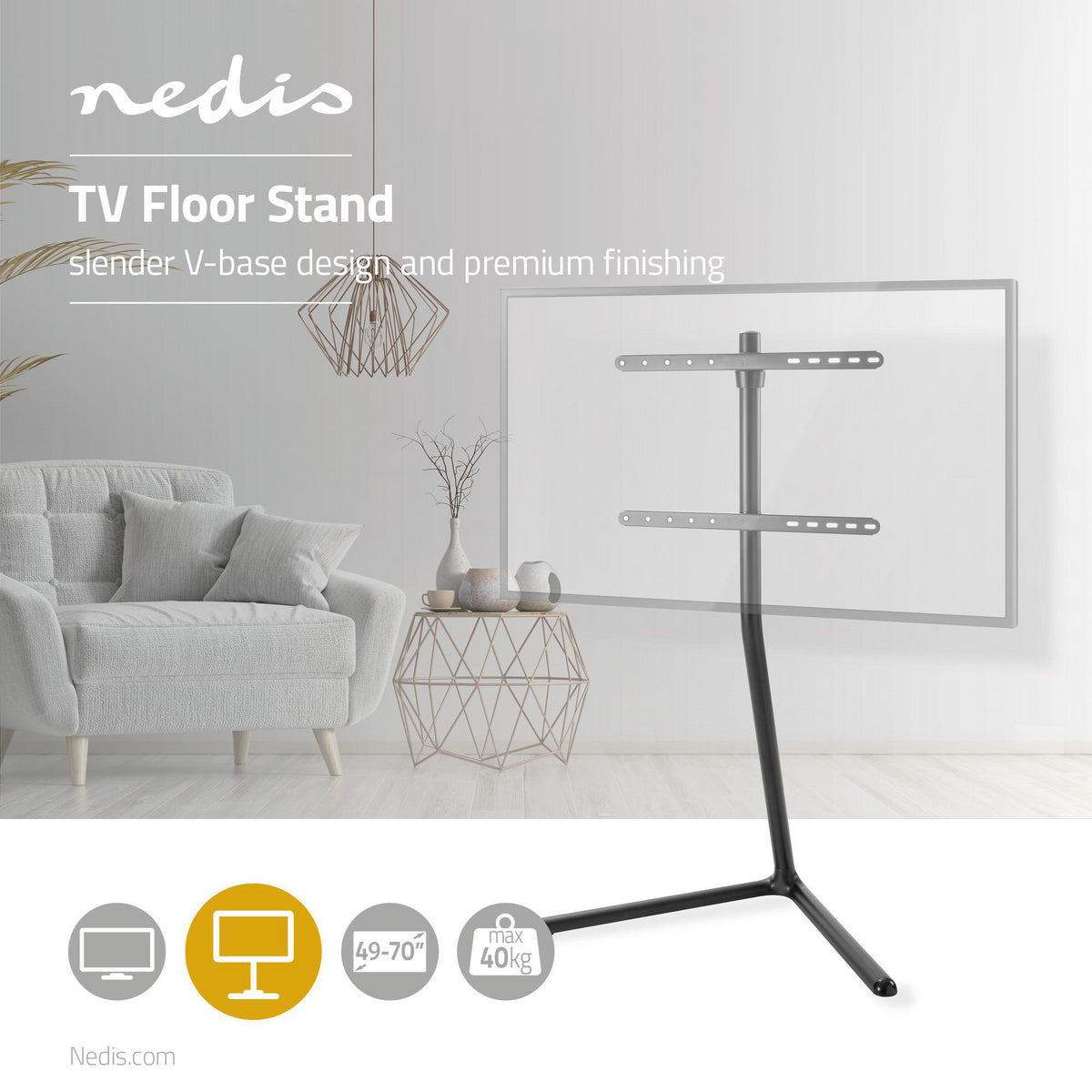 TV Bodenständer 49-70" 40kg V-Design schwarz jetzt kaufen - Aktionskönig 