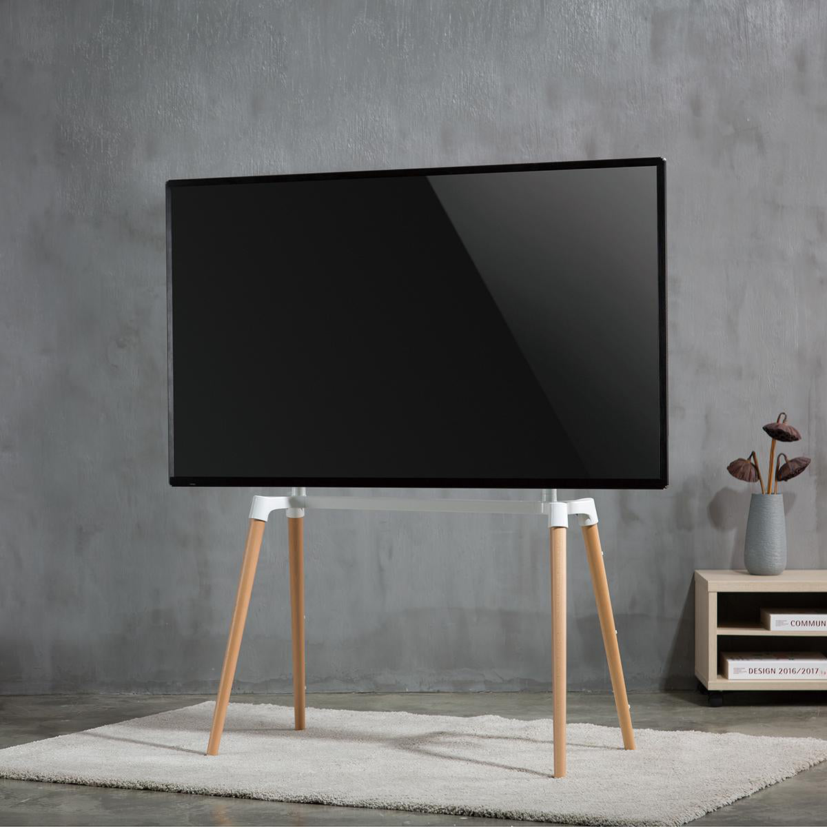 TV Bodenständer 60-75" Skandinavisches Design weiß jetzt kaufen - Aktionskönig 