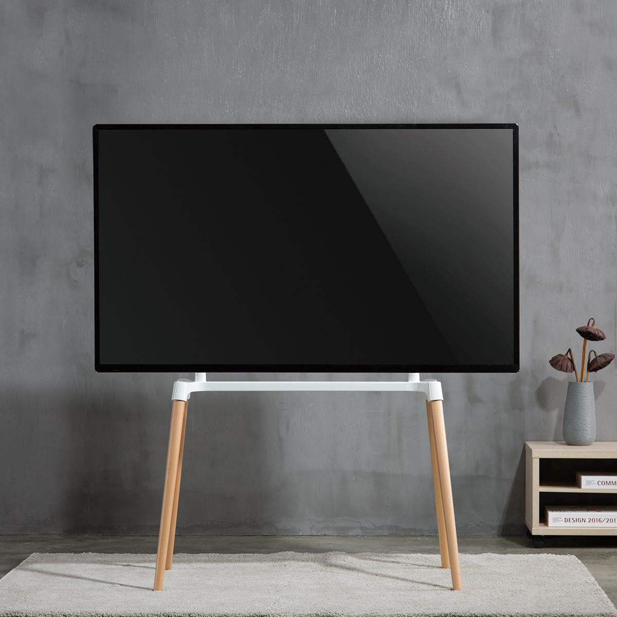 TV Bodenständer 60-75" Skandinavisches Design weiß jetzt kaufen - Aktionskönig 