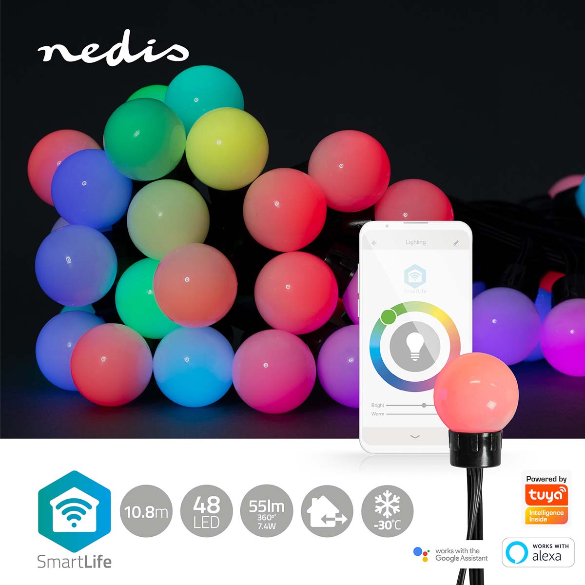 LED-Party-Lichterkette RGB 48 LEDs 10,8m jetzt kaufen - Aktionskönig
