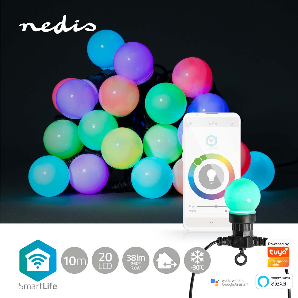 LED-Party-Lichterkette RGB 20 LEDs 10m jetzt kaufen - Aktionskönig